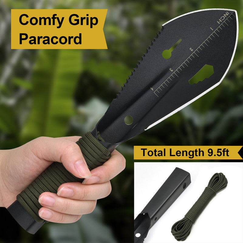 Yeacool Backpacking Shovel, Camping Hand Trowel, Lightweight Hiking Shovel, Small Potty Multitool with Carrying Pouch for Digging, Metal Detecting, Gardening, Survival and Outdoor